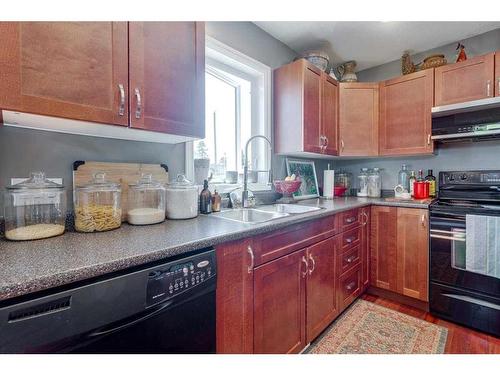 429 6Th Avenue, Elnora, AB - Indoor Photo Showing Kitchen With Double Sink