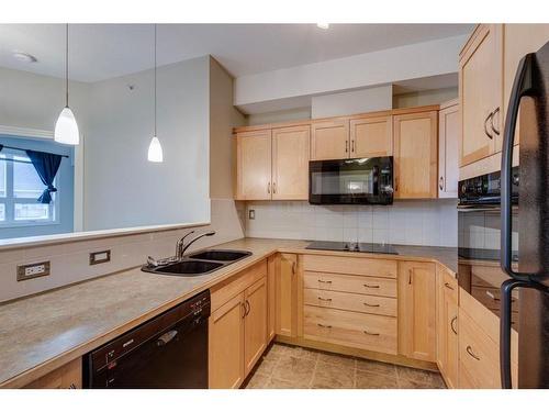 525-26 Val Gardena View Sw, Calgary, AB - Indoor Photo Showing Kitchen With Double Sink