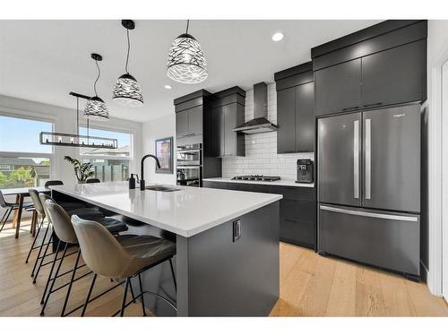 52 Seton Rise Se, Calgary, AB - Indoor Photo Showing Kitchen With Stainless Steel Kitchen With Upgraded Kitchen