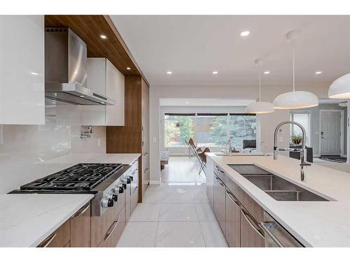 44 Dalbrook Bay Nw, Calgary, AB - Indoor Photo Showing Kitchen With Double Sink With Upgraded Kitchen