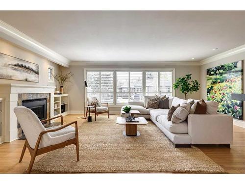 1316 34 Avenue Sw, Calgary, AB - Indoor Photo Showing Living Room With Fireplace