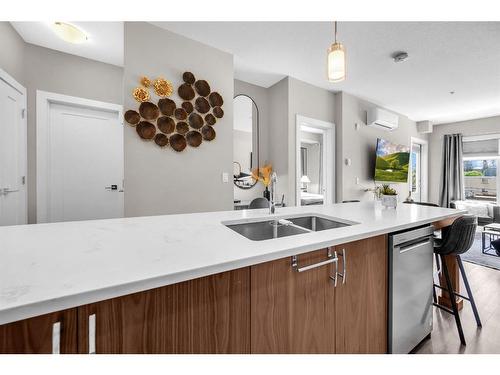 #305-1702 17 Avenue Sw, Calgary, AB - Indoor Photo Showing Kitchen With Double Sink With Upgraded Kitchen