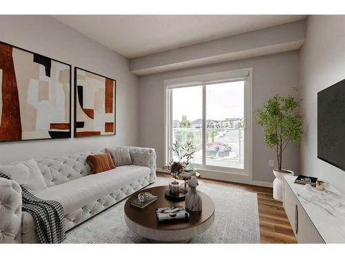 211-360 Harvest Hills Way Ne, Calgary, AB - Indoor Photo Showing Living Room