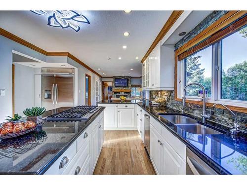 33 Cullen Creek Estates, Rural Rocky View County, AB - Indoor Photo Showing Kitchen With Double Sink