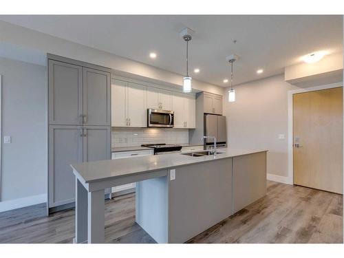 210-1702 17 Avenue Sw, Calgary, AB - Indoor Photo Showing Kitchen With Double Sink With Upgraded Kitchen