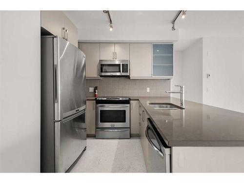 302-805 4 Street Ne, Calgary, AB - Indoor Photo Showing Kitchen With Stainless Steel Kitchen With Double Sink With Upgraded Kitchen