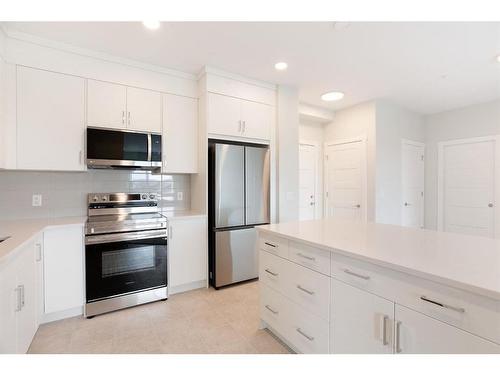 317-125 Wolf Hollow Crescent Se, Calgary, AB - Indoor Photo Showing Kitchen With Stainless Steel Kitchen With Double Sink