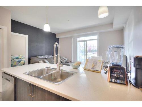 121-117 Copperpond Common Se, Calgary, AB - Indoor Photo Showing Kitchen With Double Sink