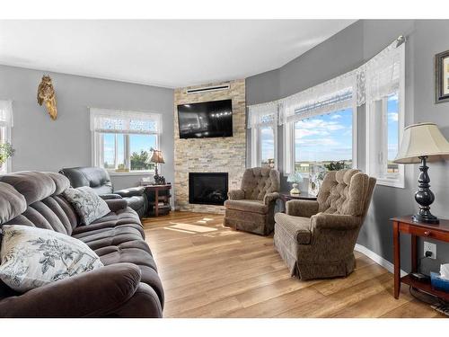 27138 Highway 27 Highway, Rural Mountain View County, AB - Indoor Photo Showing Living Room With Fireplace