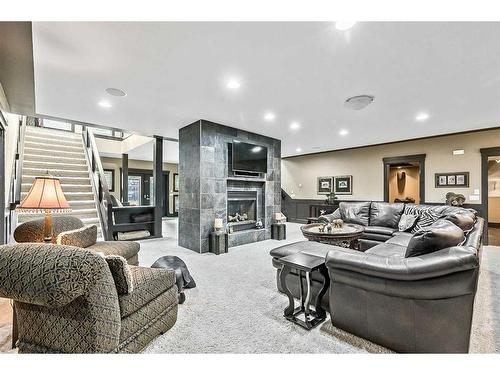 159 Aspen Meadows Place Sw, Calgary, AB - Indoor With Fireplace