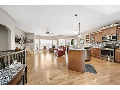 564 Harrison Court, Crossfield, AB - Indoor Photo Showing Kitchen With Stainless Steel Kitchen With Upgraded Kitchen