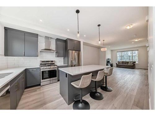 119 Belvedere Avenue Se, Calgary, AB - Indoor Photo Showing Kitchen With Stainless Steel Kitchen With Upgraded Kitchen