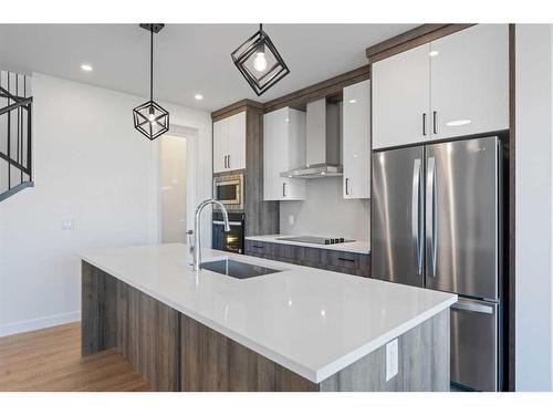 226 Kinniburgh Loop, Chestermere, AB - Indoor Photo Showing Kitchen With Stainless Steel Kitchen With Upgraded Kitchen