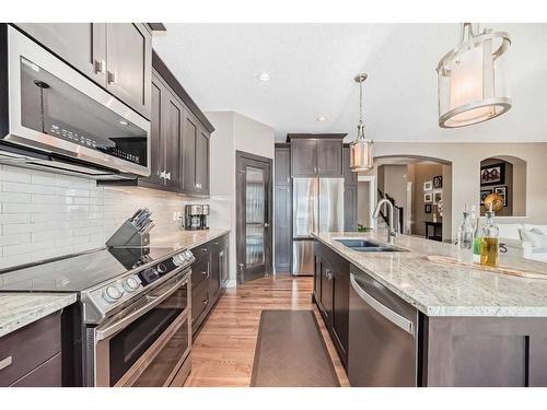 60 Aspen Hills Place Sw, Calgary, AB - Indoor Photo Showing Kitchen With Double Sink With Upgraded Kitchen