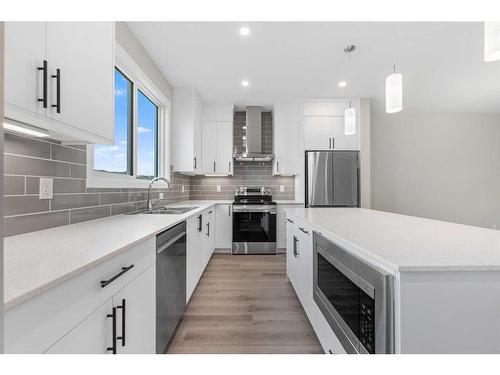 45 Corner Glen Way Ne, Calgary, AB - Indoor Photo Showing Kitchen With Stainless Steel Kitchen With Upgraded Kitchen