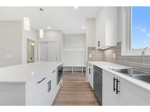 45 Corner Glen Way Ne, Calgary, AB - Indoor Photo Showing Kitchen With Double Sink With Upgraded Kitchen