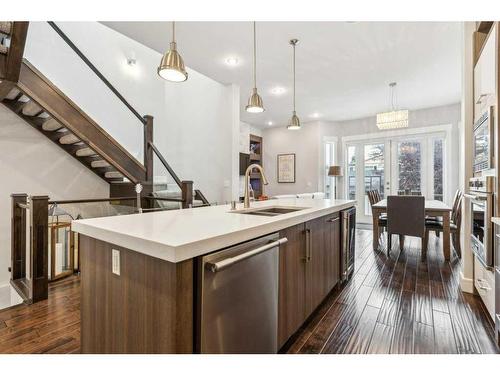 2022 37 Street Sw, Calgary, AB - Indoor Photo Showing Kitchen With Double Sink With Upgraded Kitchen