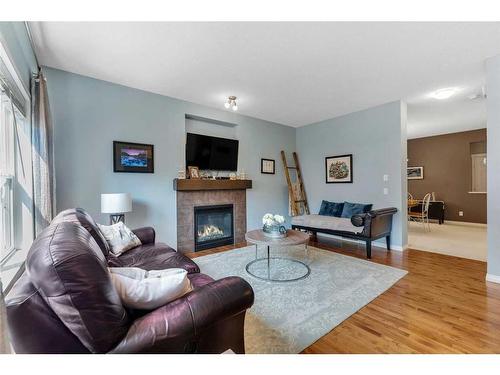 400 Kincora Glen Rise Nw, Calgary, AB - Indoor Photo Showing Living Room With Fireplace