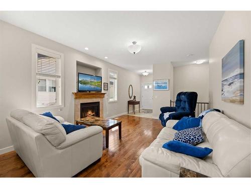 11 Violet Close, Olds, AB - Indoor Photo Showing Living Room With Fireplace