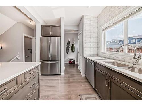 67 Masters Crescent Se, Calgary, AB - Indoor Photo Showing Kitchen With Double Sink