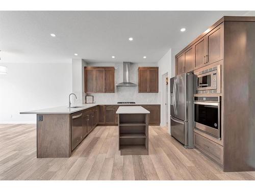 105 Creekstone Path Sw, Calgary, AB - Indoor Photo Showing Kitchen With Stainless Steel Kitchen With Upgraded Kitchen