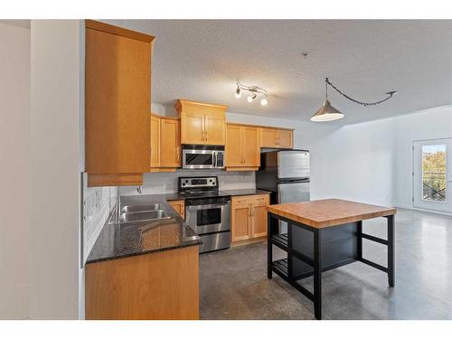 364-2233 34 Avenue Sw, Calgary, AB - Indoor Photo Showing Kitchen With Double Sink