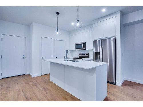 2217-60 Skyview Ranch Road Ne, Calgary, AB - Indoor Photo Showing Kitchen With Stainless Steel Kitchen With Double Sink With Upgraded Kitchen