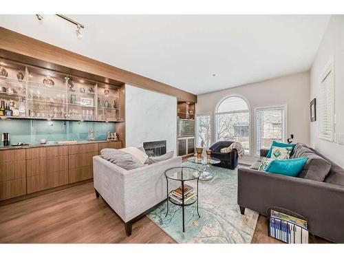 1906 12 Street Sw, Calgary, AB - Indoor Photo Showing Living Room With Fireplace