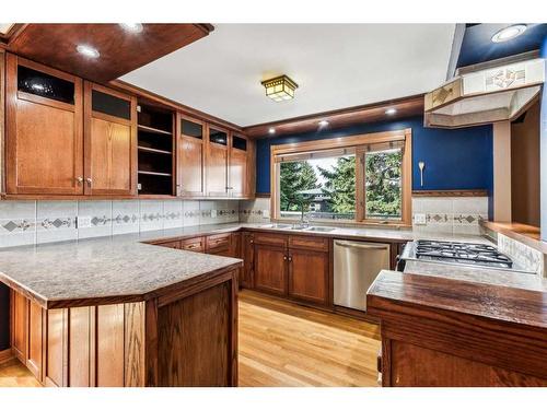 4020 Commanche Road Nw, Calgary, AB - Indoor Photo Showing Kitchen With Double Sink