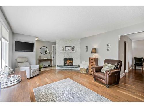 16112 Patricia Drive Nw, Edmonton, AB - Indoor Photo Showing Living Room With Fireplace