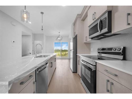 605-33 Merganser Drive West, Chestermere, AB - Indoor Photo Showing Kitchen With Stainless Steel Kitchen With Upgraded Kitchen