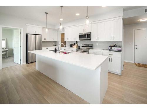 2205-42 Cranbrook Gardens Se, Calgary, AB - Indoor Photo Showing Kitchen With Double Sink With Upgraded Kitchen