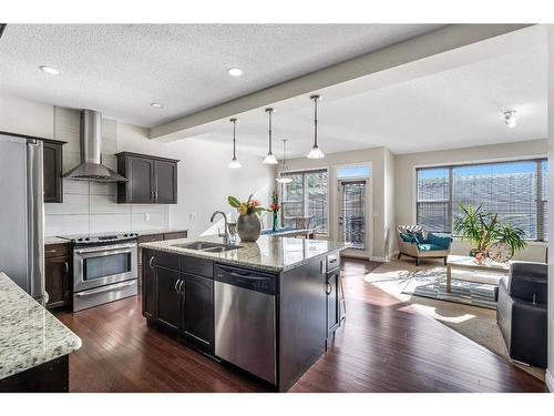 61 Sherwood Heights Nw, Calgary, AB - Indoor Photo Showing Kitchen With Stainless Steel Kitchen With Double Sink With Upgraded Kitchen