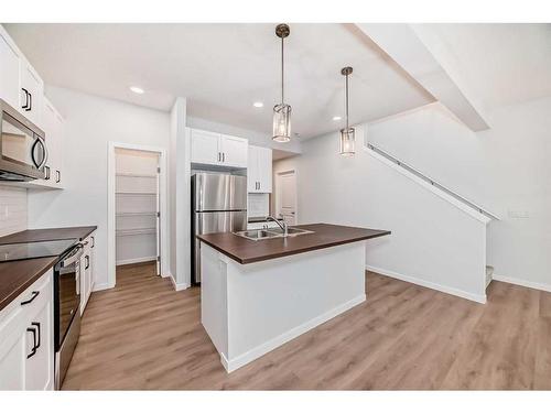 1481 Bayview Point, Airdrie, AB - Indoor Photo Showing Kitchen With Double Sink With Upgraded Kitchen