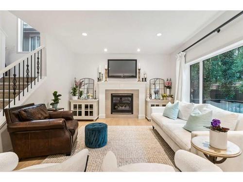 37 Ascot Crescent Sw, Calgary, AB - Indoor Photo Showing Living Room With Fireplace