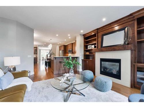 4410 17 Street Sw, Calgary, AB - Indoor Photo Showing Living Room With Fireplace