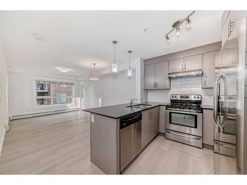 3303-240 Skyview Ranch Road Ne, Calgary, AB - Indoor Photo Showing Kitchen With Stainless Steel Kitchen With Upgraded Kitchen