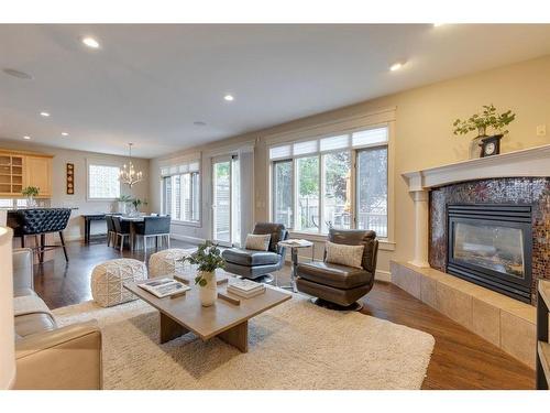 1221 20 Street Nw, Calgary, AB - Indoor Photo Showing Living Room With Fireplace