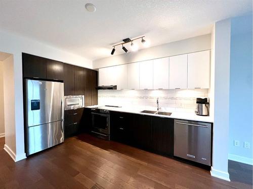 1404-930 6 Avenue Sw, Calgary, AB - Indoor Photo Showing Kitchen With Double Sink