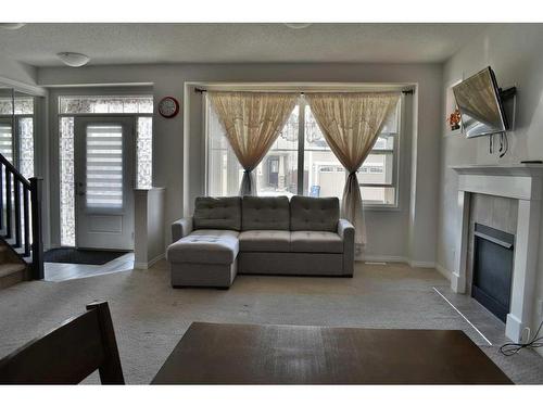 118 Cityscape Terrace Ne, Calgary, AB - Indoor Photo Showing Living Room With Fireplace