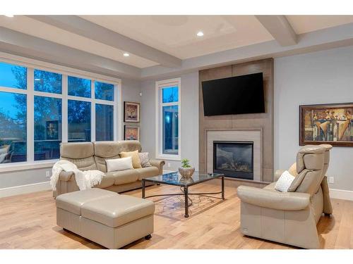 107 Mystic Ridge Park Sw, Calgary, AB - Indoor Photo Showing Living Room With Fireplace