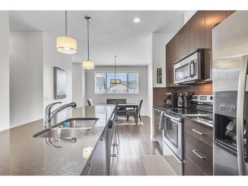 43 Copperpond Close Se, Calgary, AB - Indoor Photo Showing Kitchen With Double Sink