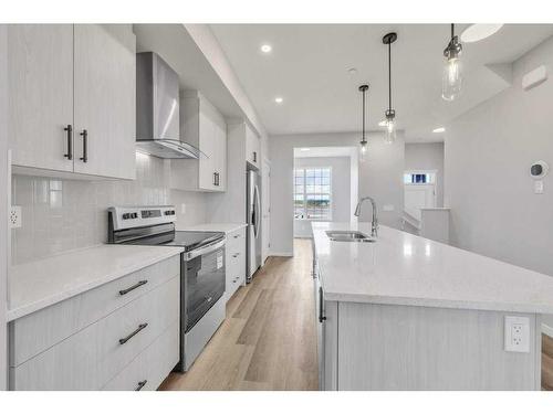 224 Hotchkiss Drive Se, Calgary, AB - Indoor Photo Showing Kitchen With Double Sink With Upgraded Kitchen