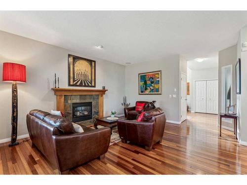 134 Valley Stream Circle Nw, Calgary, AB - Indoor Photo Showing Living Room With Fireplace