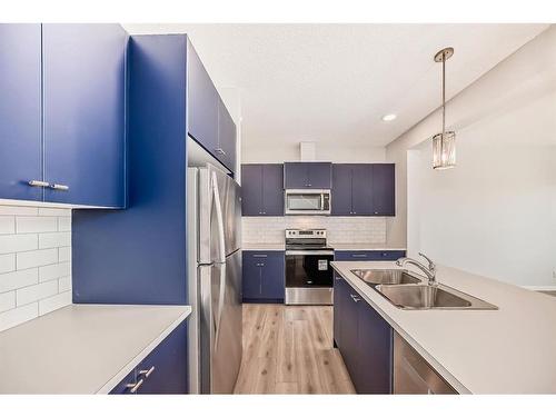 1485 Bayview Point, Airdrie, AB - Indoor Photo Showing Kitchen With Double Sink With Upgraded Kitchen