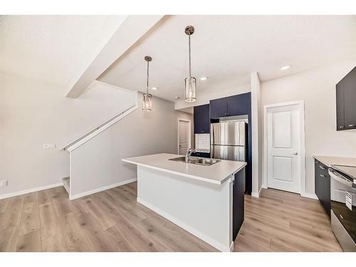 1485 Bayview Point, Airdrie, AB - Indoor Photo Showing Kitchen With Double Sink With Upgraded Kitchen