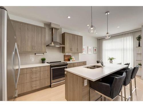 2-1913 30 Street Sw, Calgary, AB - Indoor Photo Showing Kitchen With Double Sink With Upgraded Kitchen