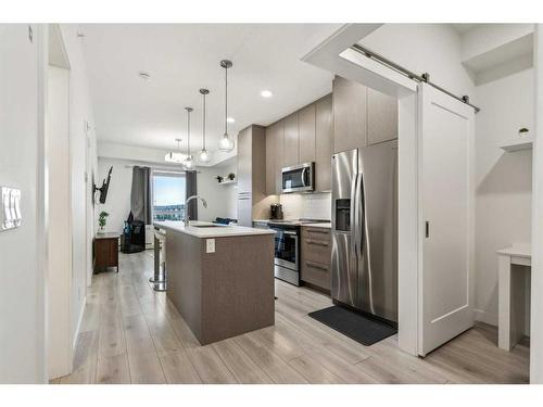 1421-76 Cornerstone Passage Ne, Calgary, AB - Indoor Photo Showing Kitchen With Stainless Steel Kitchen With Upgraded Kitchen