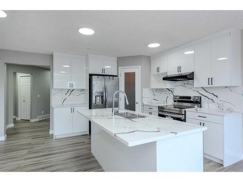 434 Coopers Drive Sw, Airdrie, AB - Indoor Photo Showing Kitchen With Double Sink With Upgraded Kitchen