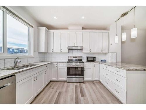 39 Corner Meadows Common Ne, Calgary, AB - Indoor Photo Showing Kitchen With Double Sink